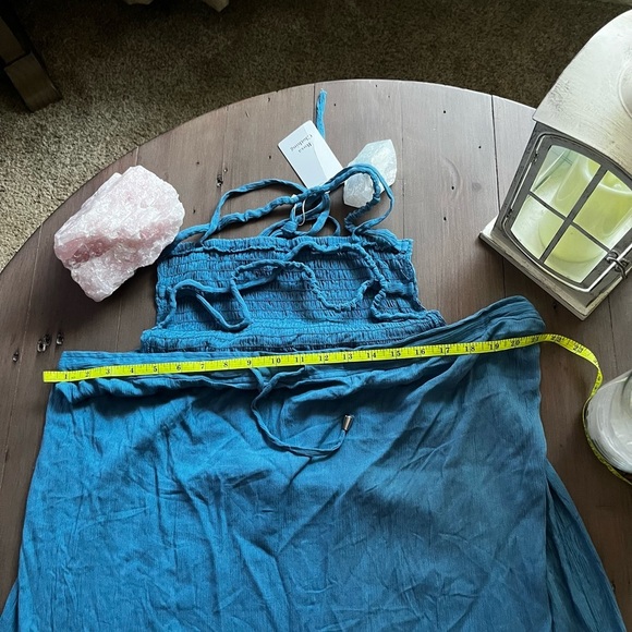 Simple Blue Sleeveless Dress with stretchy top - Picture 6 of 6